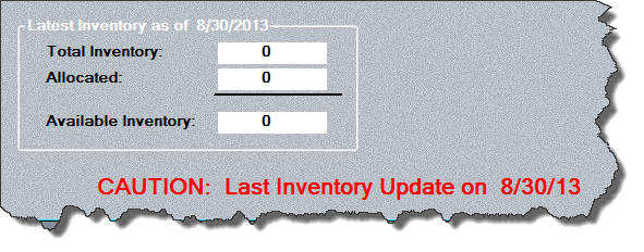 current and available inventories